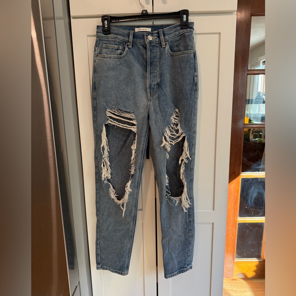 PAC SUN high distressed baggy jeans size 26